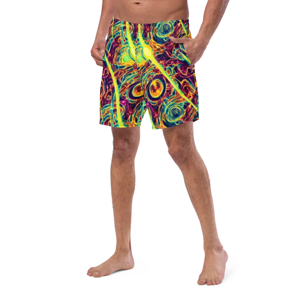 Fuchsia Thunder on Swim Trunks — Left Front