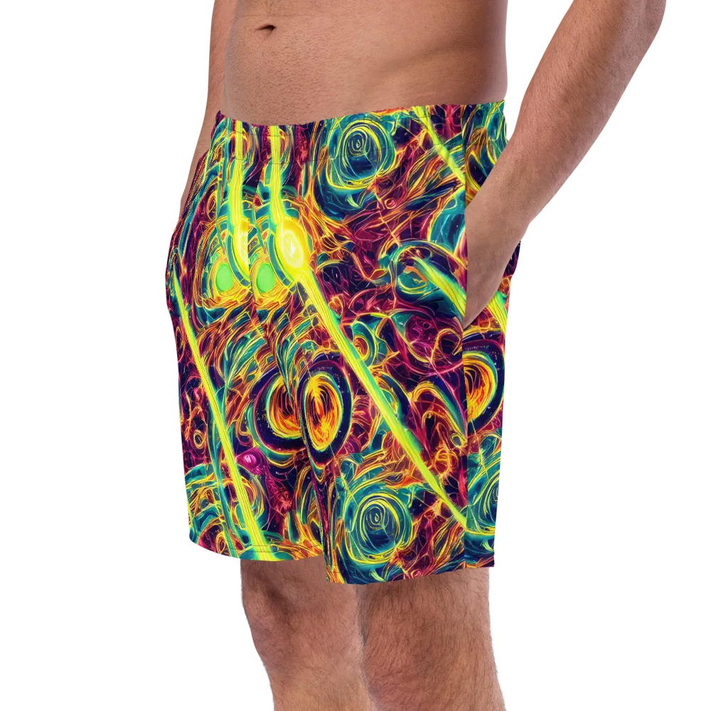 Fuchsia Thunder on Swim Trunks — Left Front