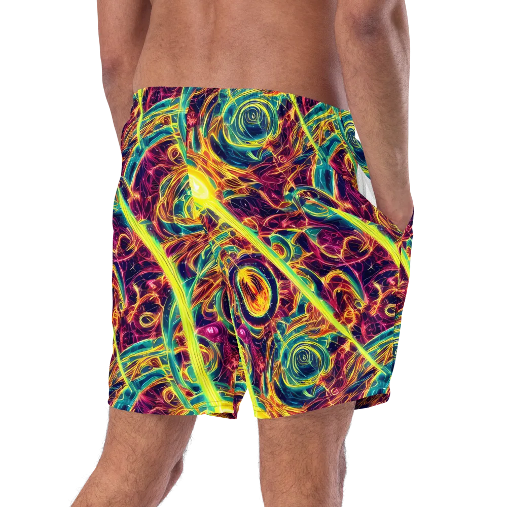 Fuchsia Thunder on Swim Trunks — Right Back