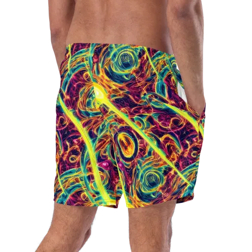Fuchsia Thunder on a Swim Trunks