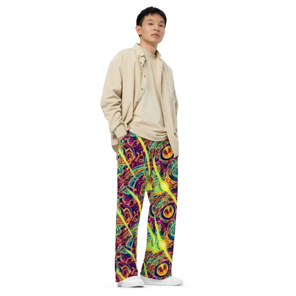 Fuchsia Thunder on Wide-Leg Pants — Right Front