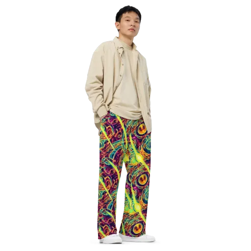 Fuchsia Thunder on a Wide-Leg Pants