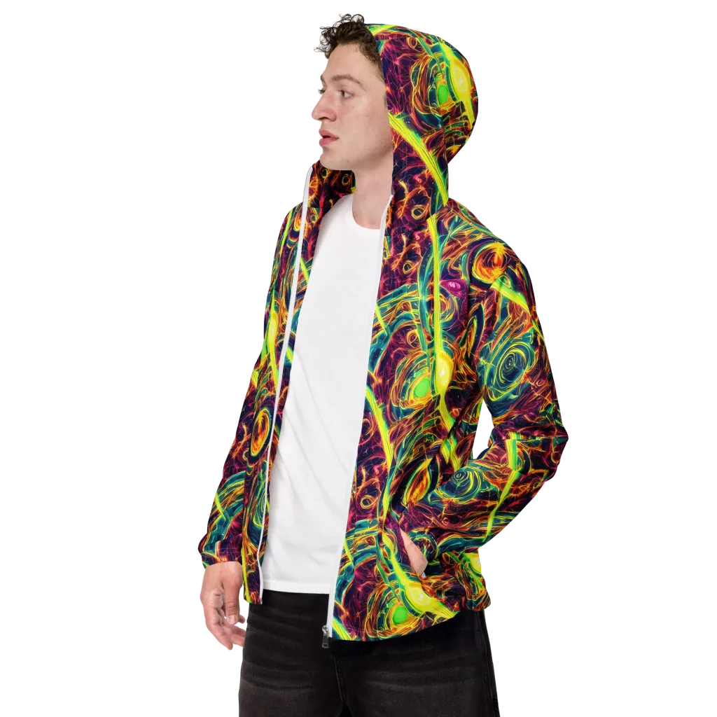 Fuchsia Thunder on Men's Windbreaker — Left Front