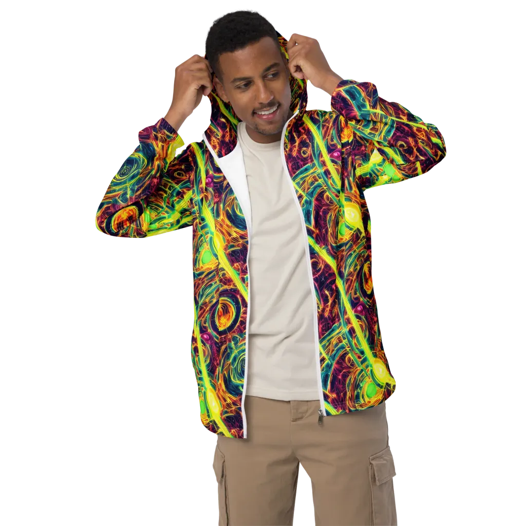 Fuchsia Thunder on Men's Windbreaker — Front