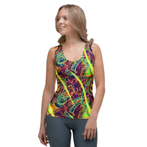 Fuchsia Thunder on a Women's Tank Top