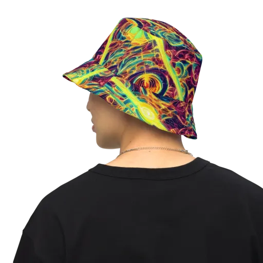 Fuchsia Thunder on a Reversible Bucket Hat