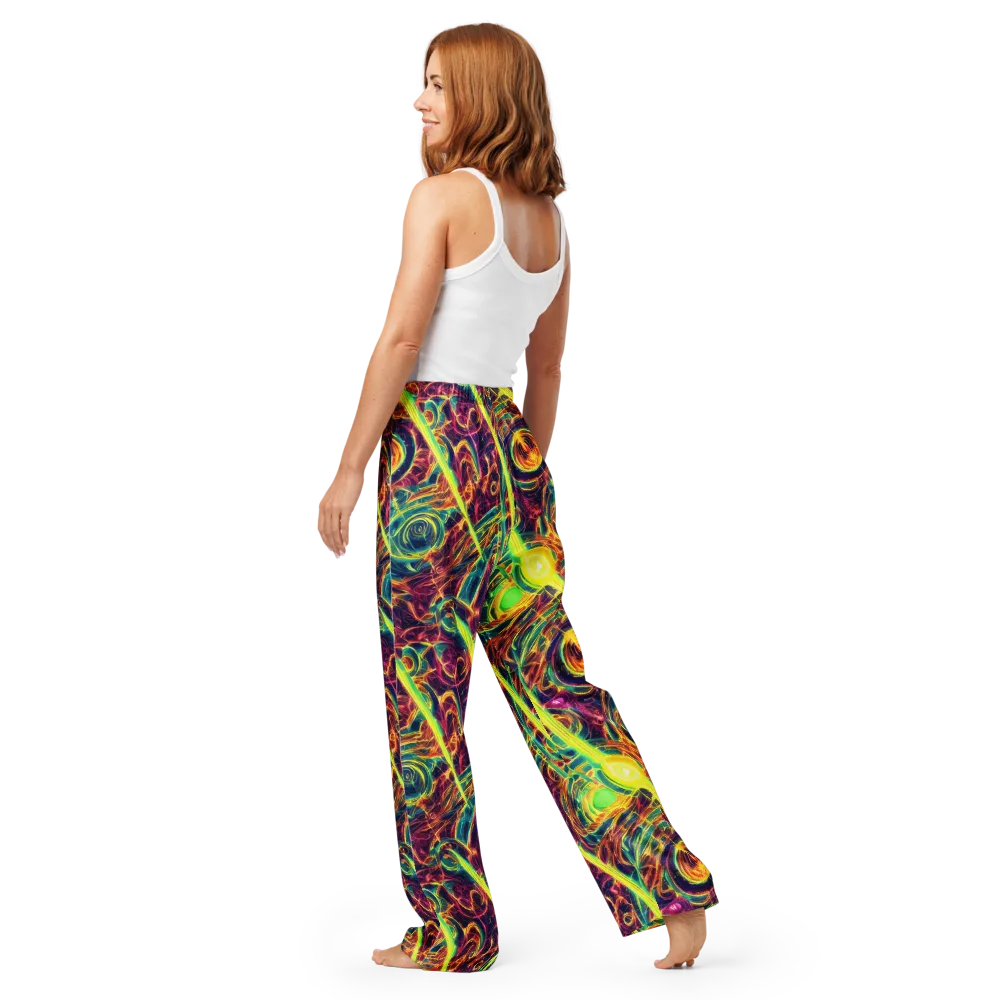 Fuchsia Thunder on Women's Pajama Pants — Back
