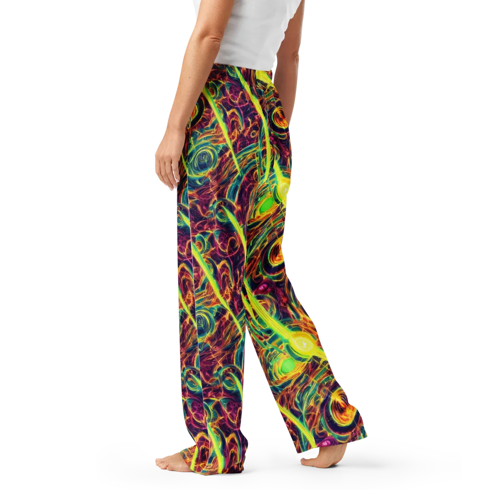 Fuchsia Thunder on Women's Pajama Pants — Left