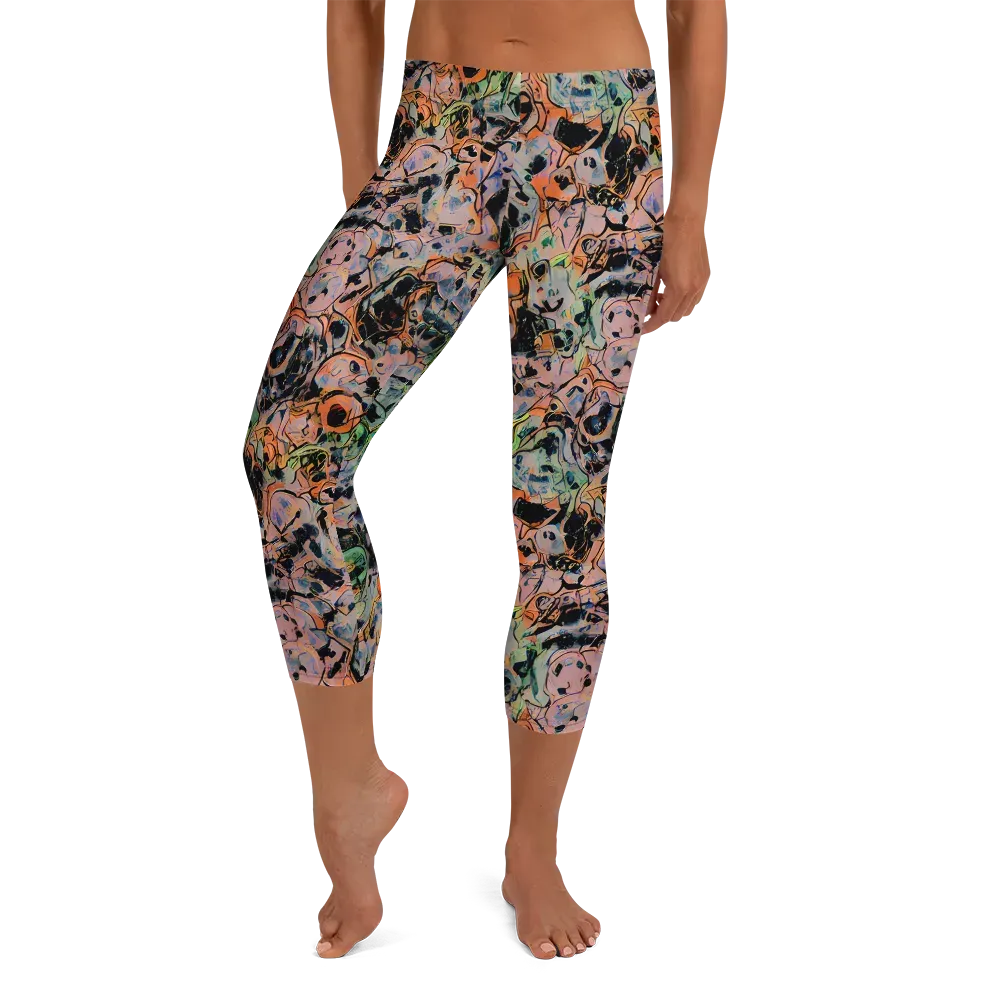 Peach Voltage on Capri Leggings — Front