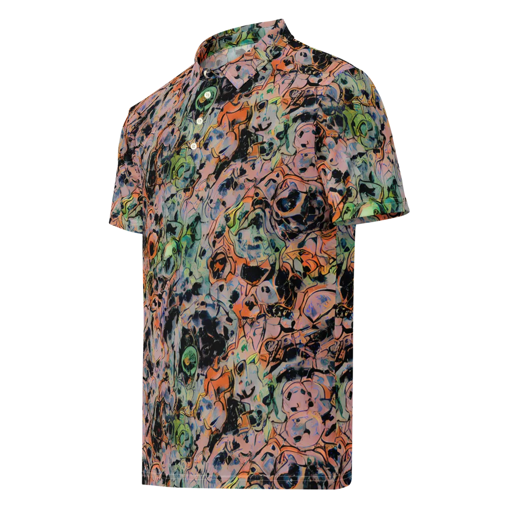 Peach Voltage on Men's Slim Fit Polo Shirt — Left Front