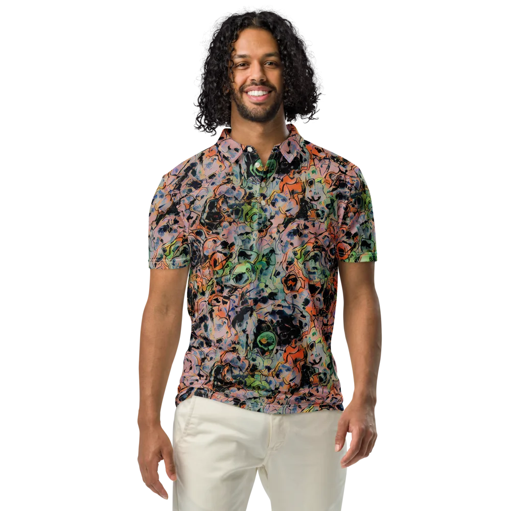 Peach Voltage on Men's Slim Fit Polo Shirt — Front
