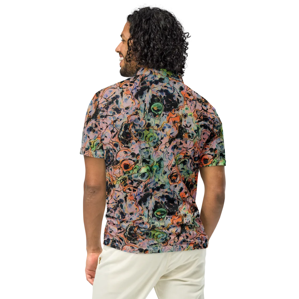 Peach Voltage on Men's Slim Fit Polo Shirt — Back