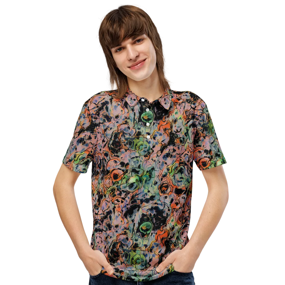Peach Voltage on Men's Slim Fit Polo Shirt — Front