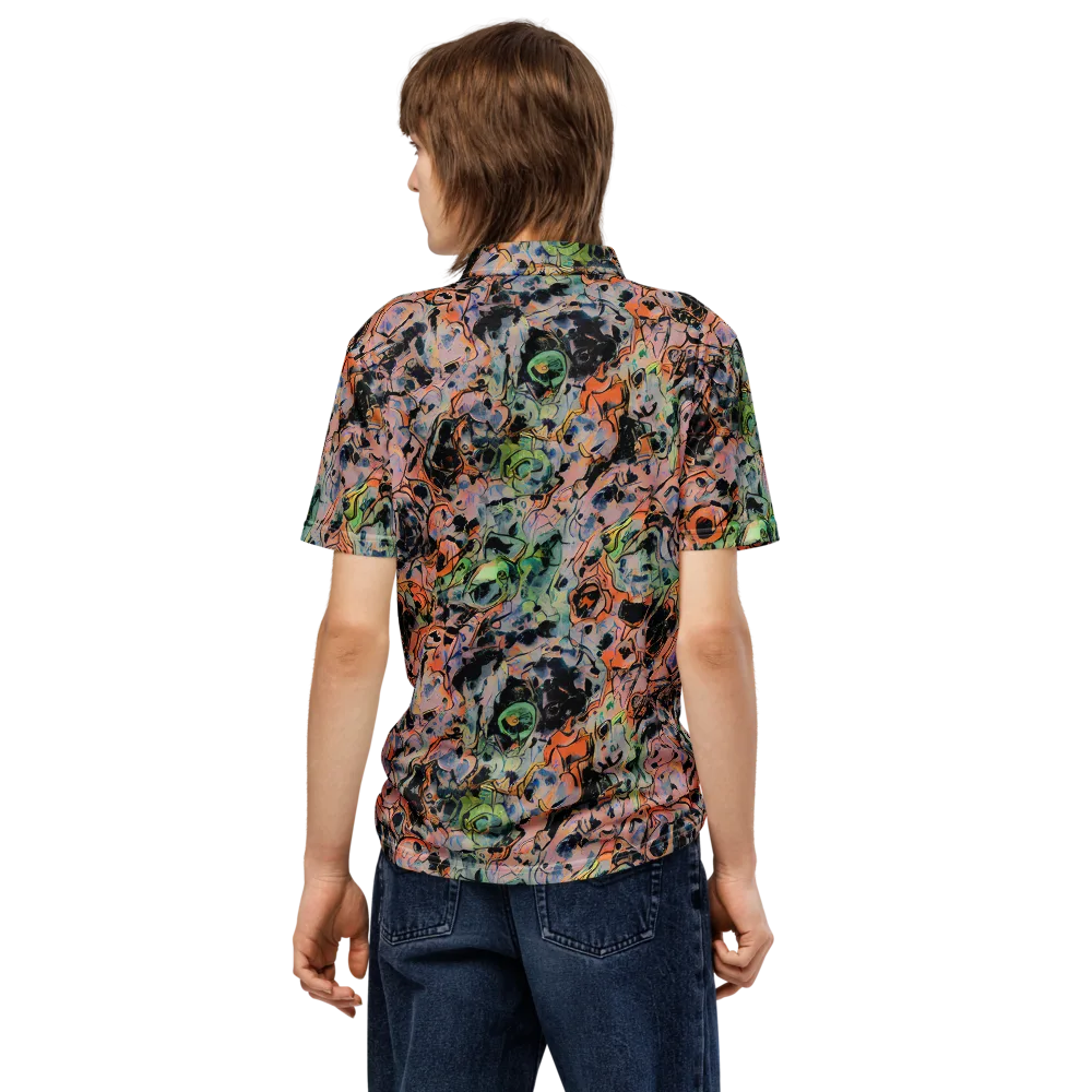Peach Voltage on Men's Slim Fit Polo Shirt — Back
