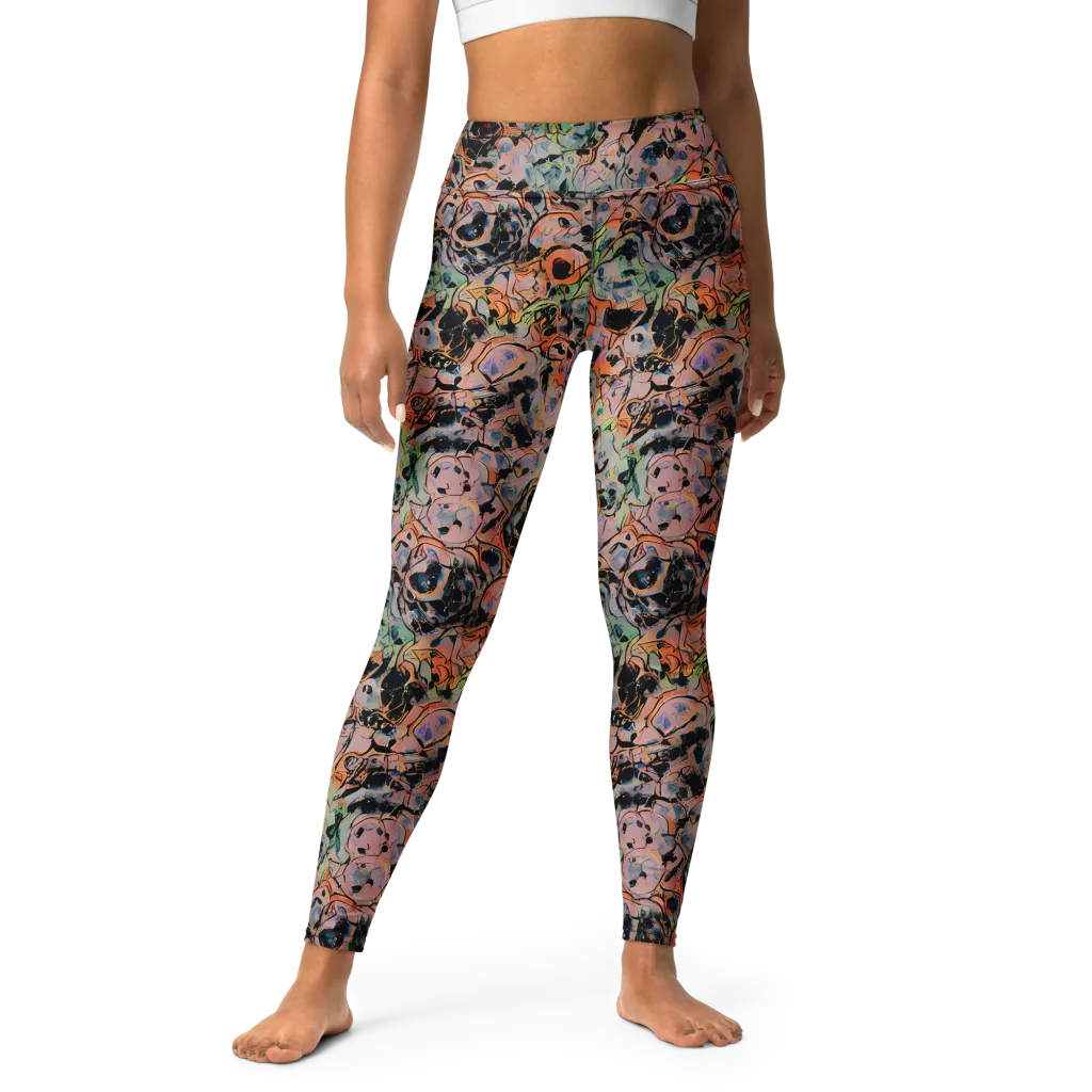 Peach Voltage on Yoga Leggings — Front