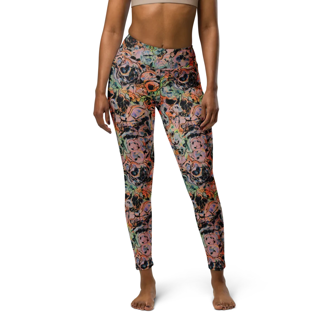 Peach Voltage on Yoga Leggings — Front