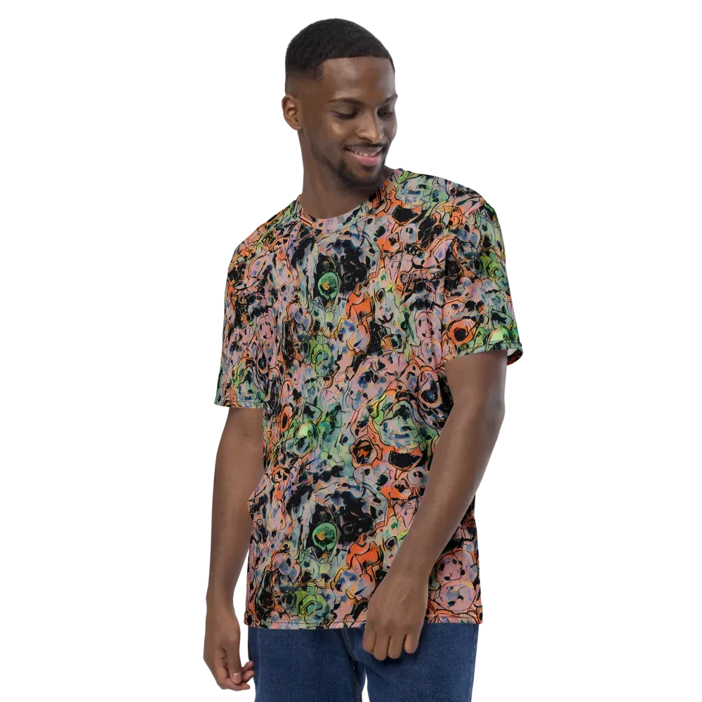 Peach Voltage on Men's Crew Neck T-Shirt — Left