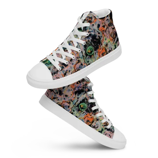Peach Voltage on a Men's High Top Canvas Shoes