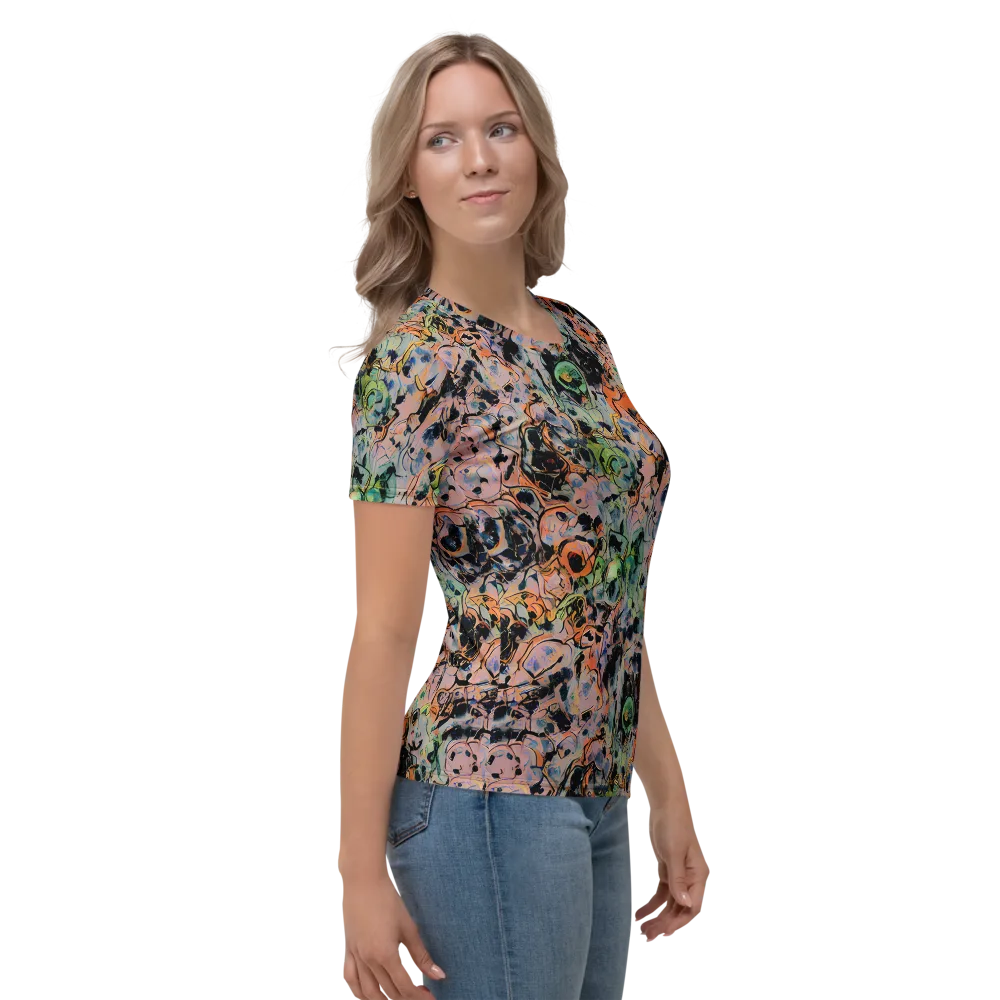 Peach Voltage on Women's Crew Neck T-Shirt — Right