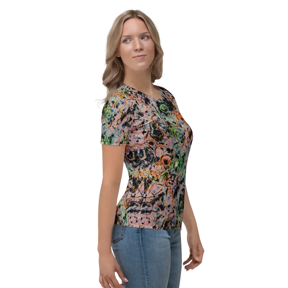 Peach Voltage on Women's Crew Neck T-Shirt — Right
