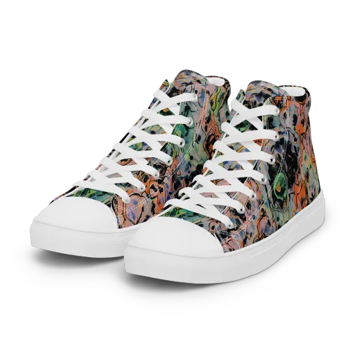 Peach Voltage on a Women's High Top Canvas Shoes