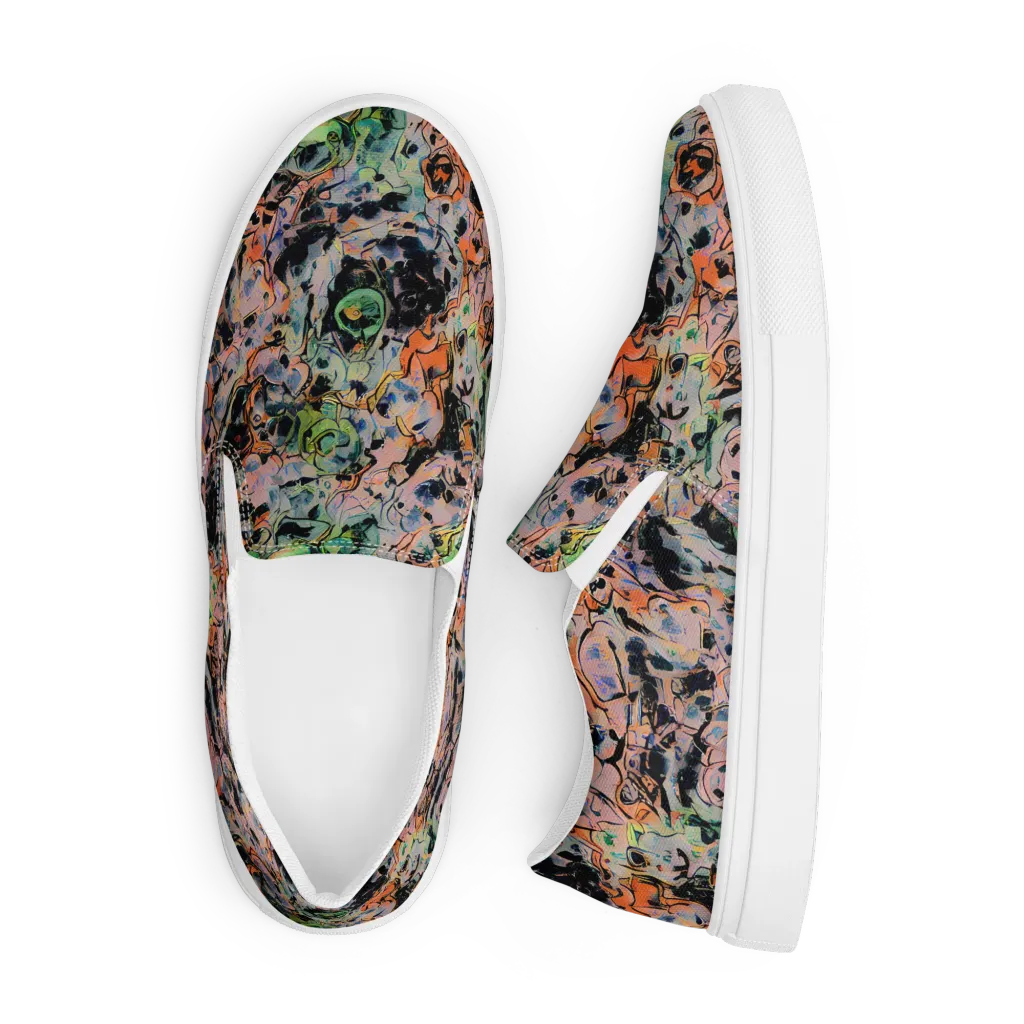 Peach Voltage on Men's Slip-On Canvas Shoes — Front