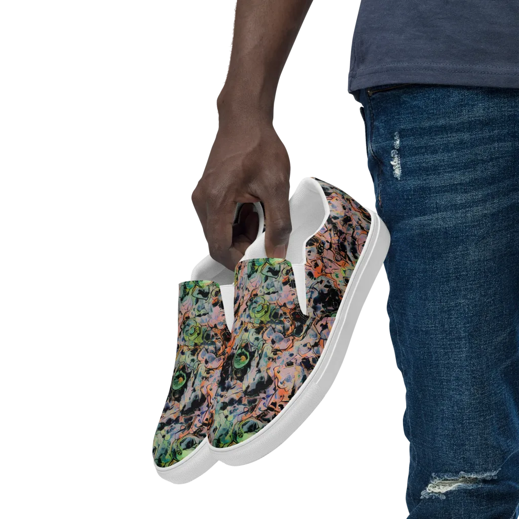 Peach Voltage on Men's Slip-On Canvas Shoes — Left Front