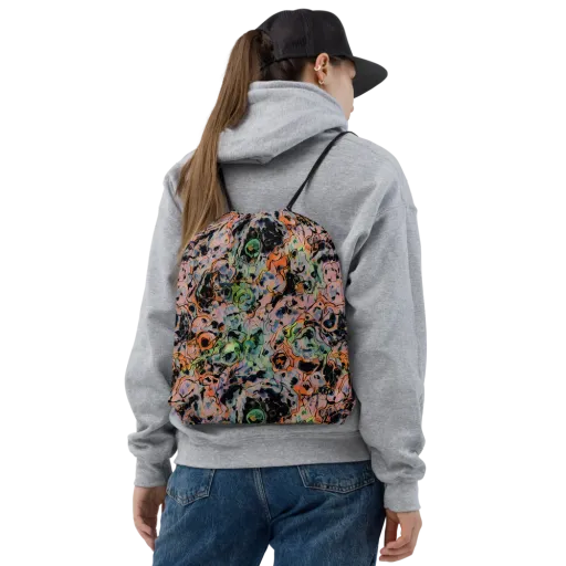Peach Voltage on a Drawstring Bag