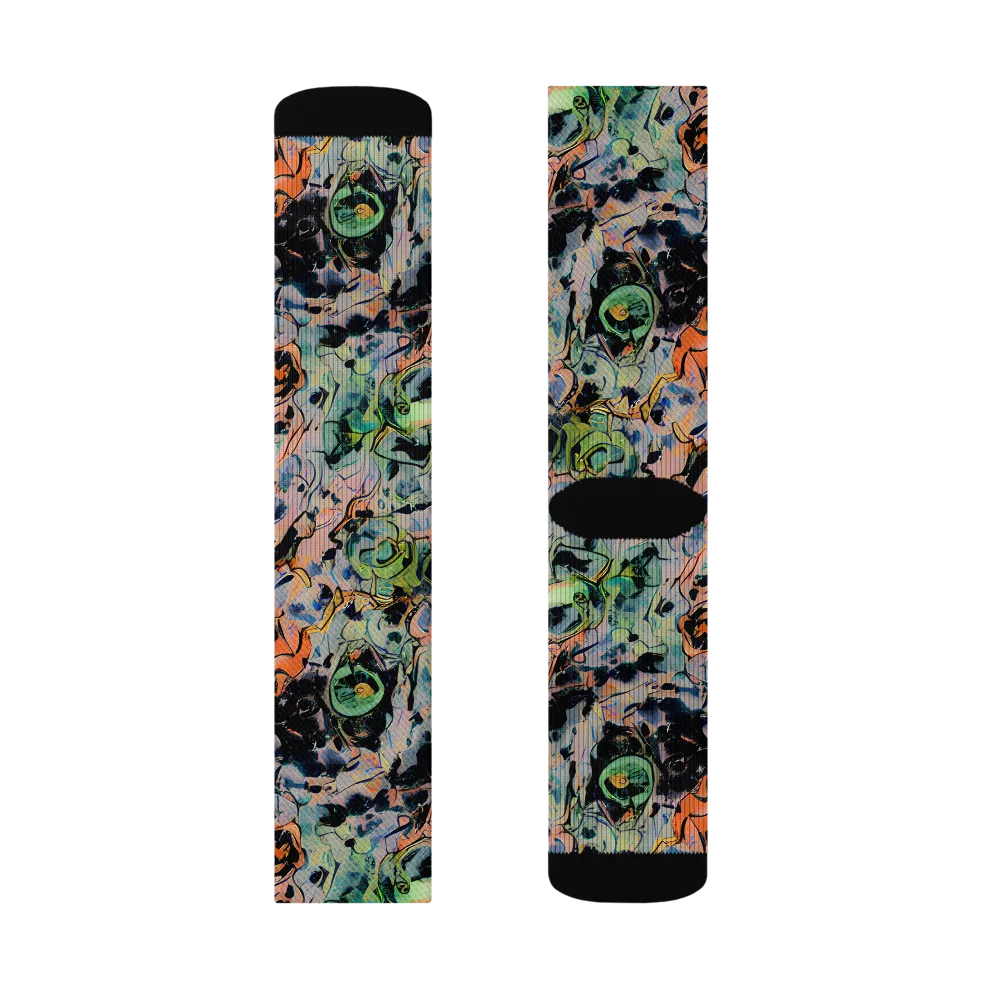 Peach Voltage on Socks — Left Sock