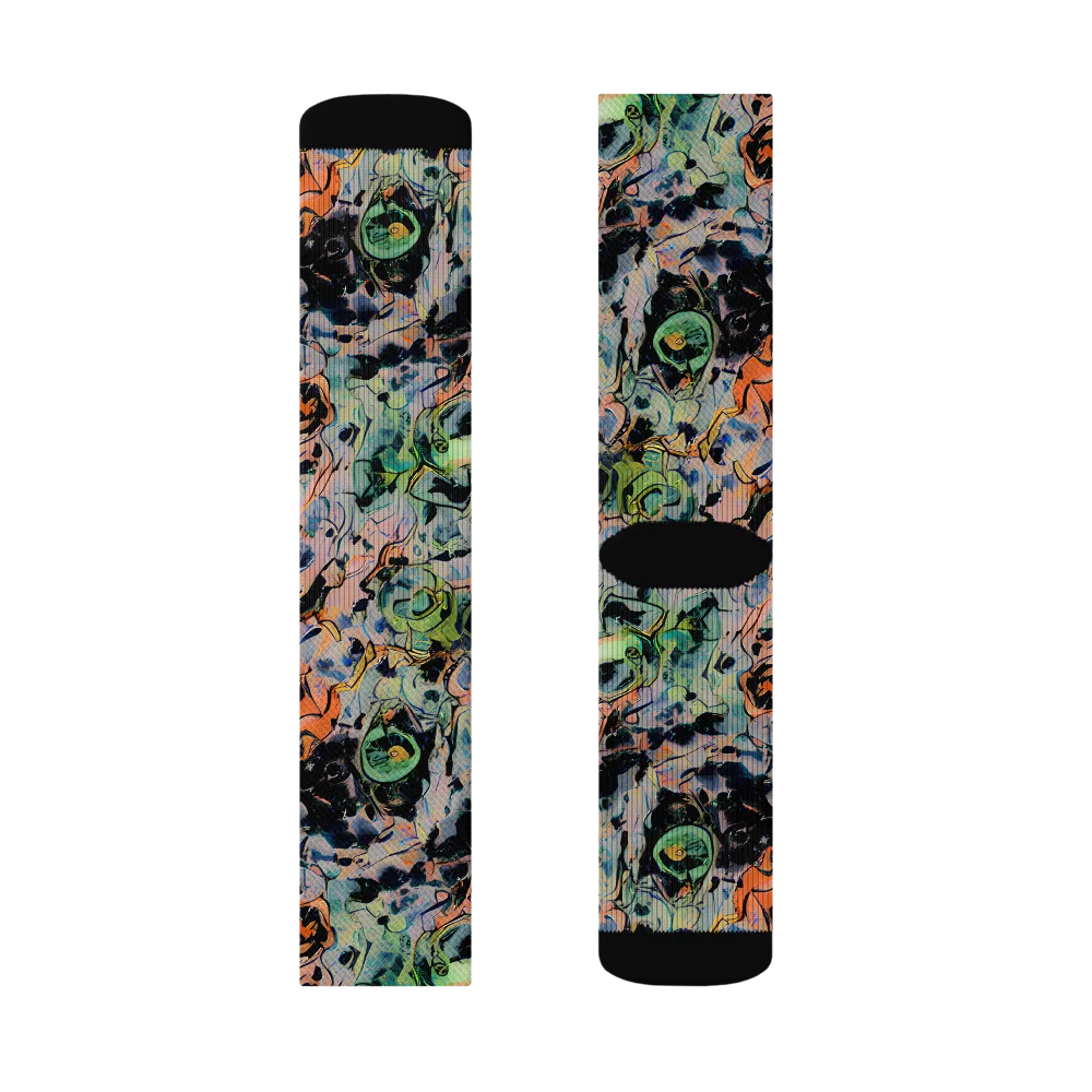 Peach Voltage on Socks — Right Sock