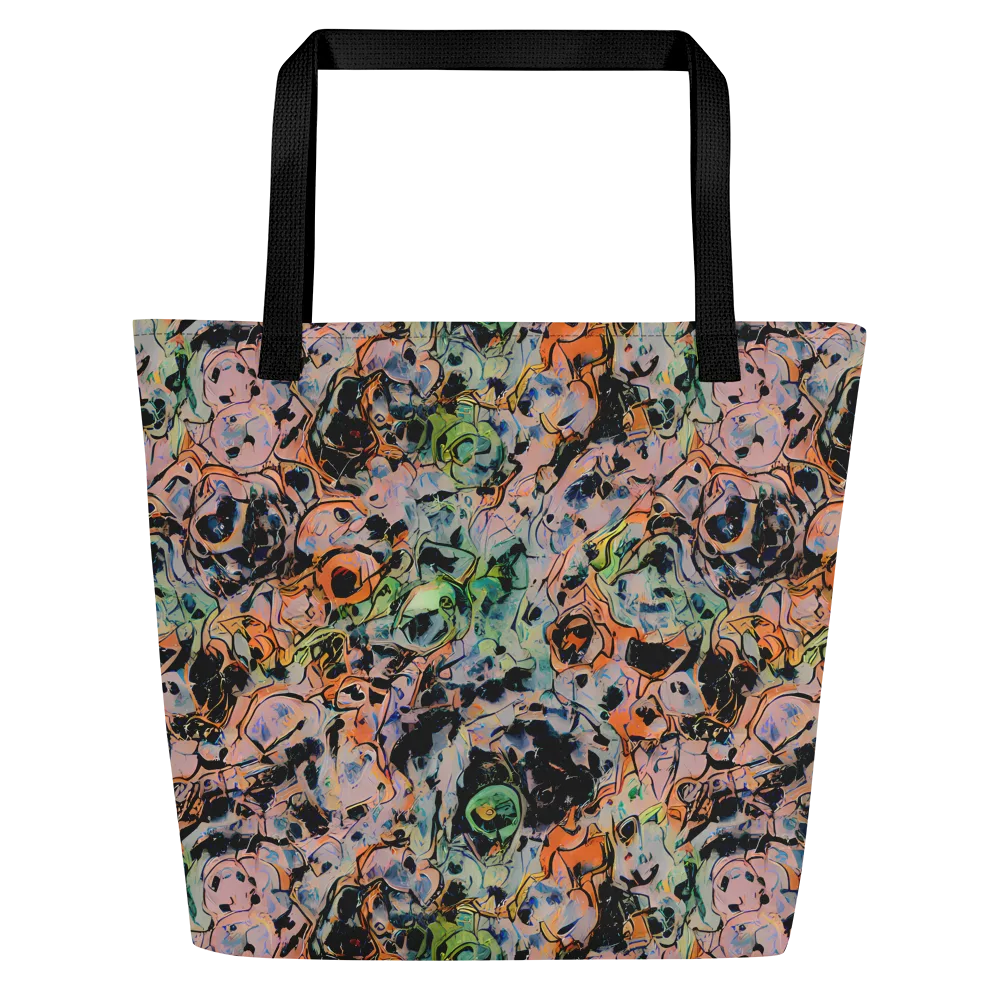 Peach Voltage on Large Tote Bag W/ Pocket — Front