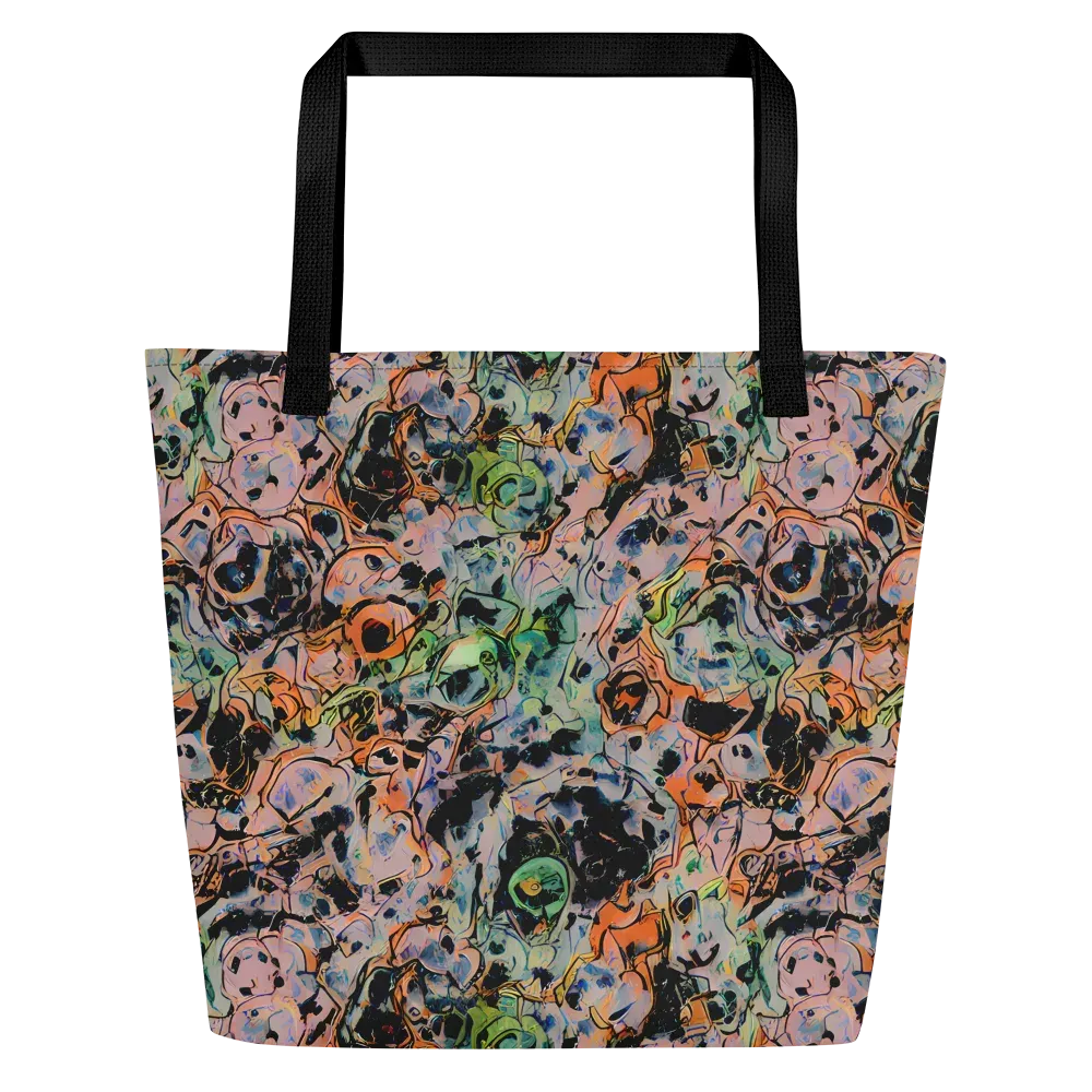 Peach Voltage on Large Tote Bag W/ Pocket — Front