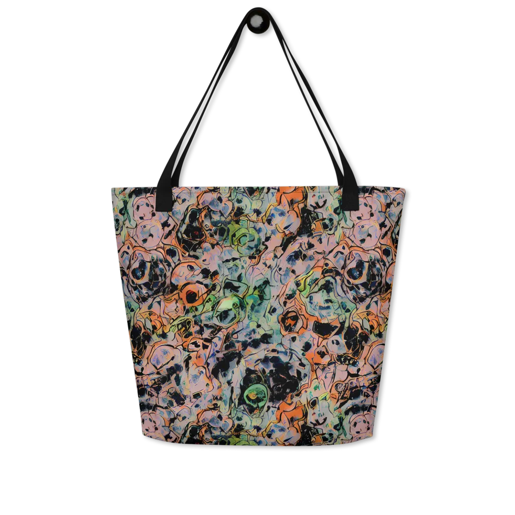 Peach Voltage on Large Tote Bag W/ Pocket — Front