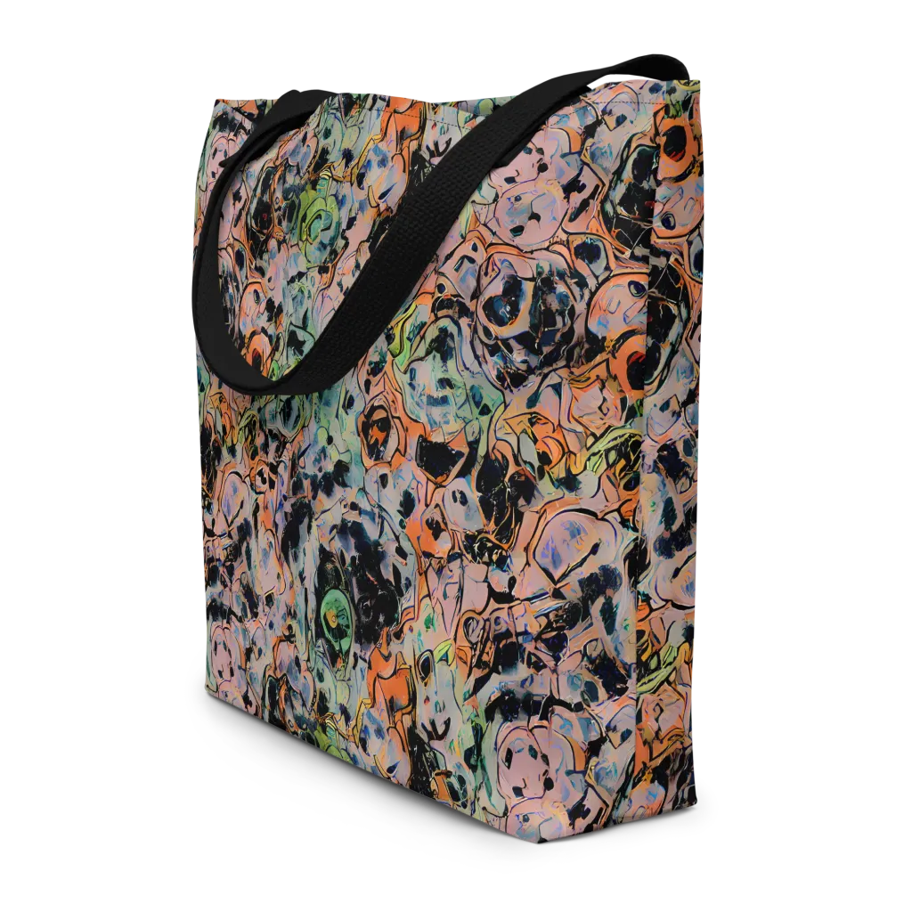 Peach Voltage on Large Tote Bag W/ Pocket — Front