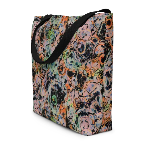 Peach Voltage on a Large Tote Bag W/ Pocket