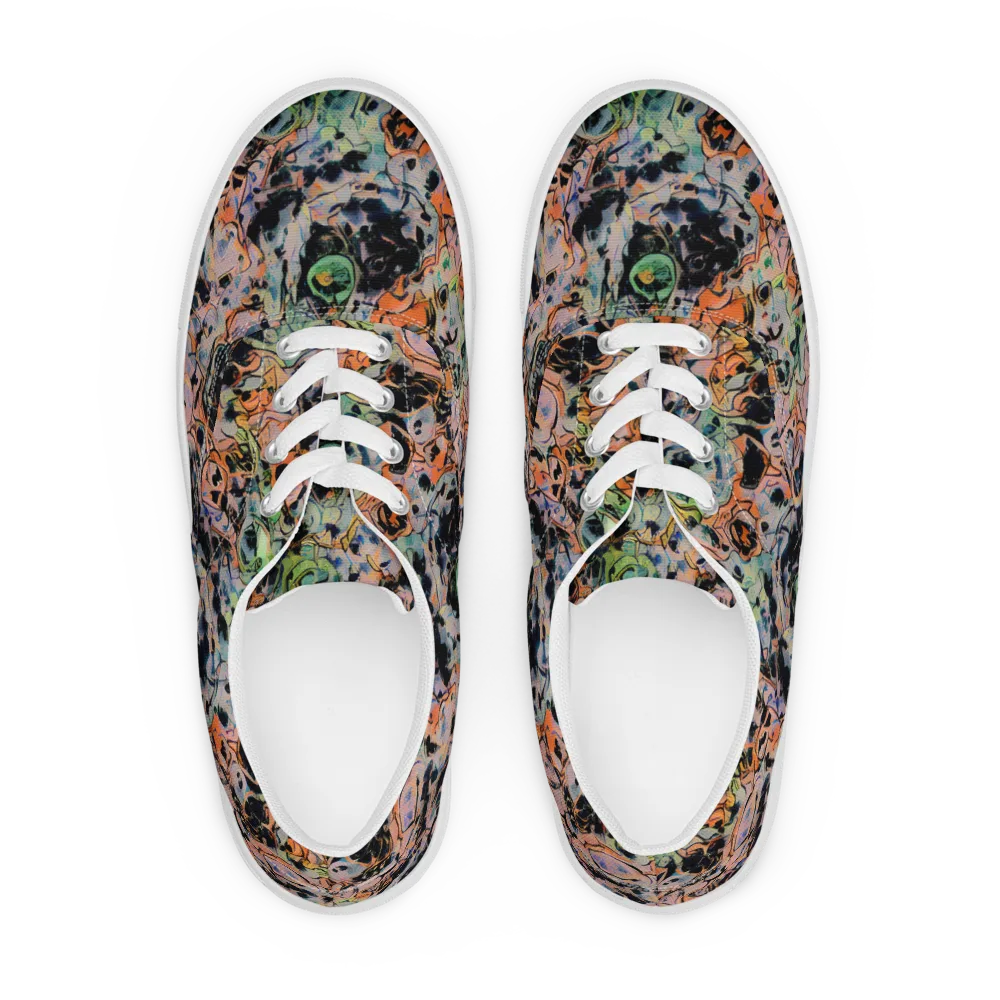 Peach Voltage on Men's Lace-Up Canvas Shoes — Front