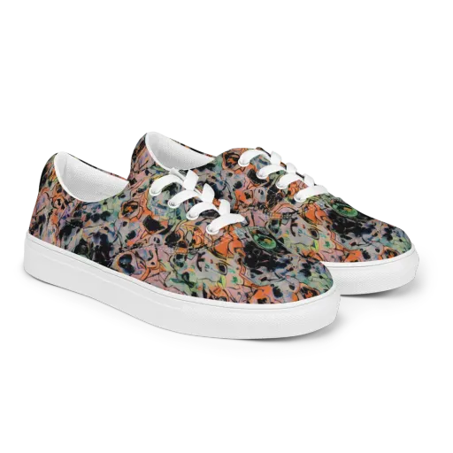 Peach Voltage on a Men's Lace-Up Canvas Shoes