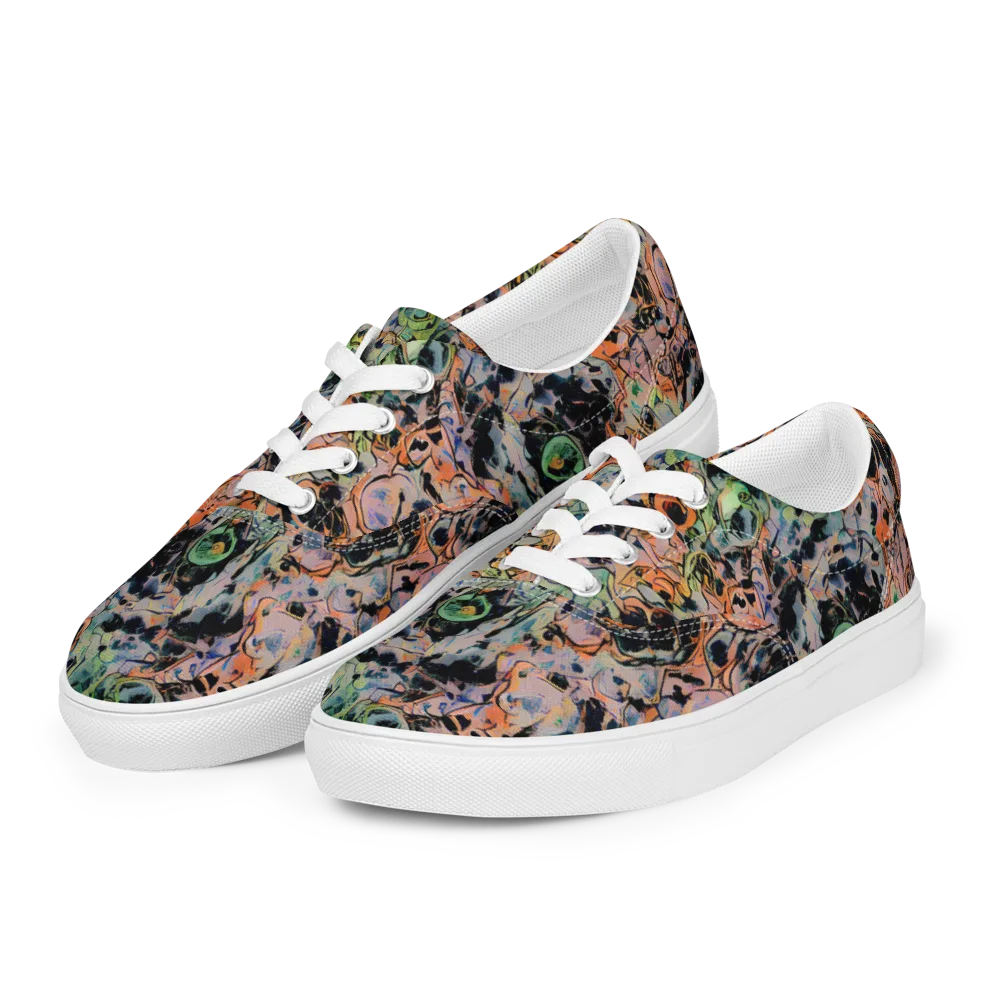 Peach Voltage on Men's Lace-Up Canvas Shoes — Left Front