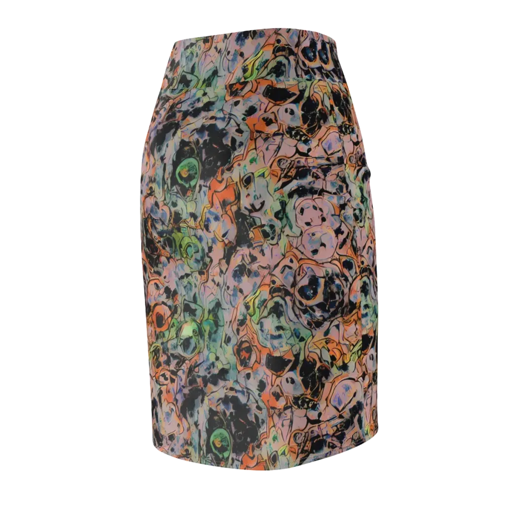 Peach Voltage on Pencil Skirt — Back Side