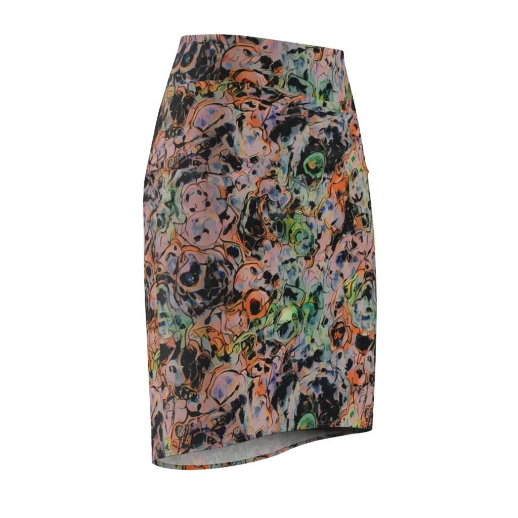 Peach Voltage on Pencil Skirt — Front Side