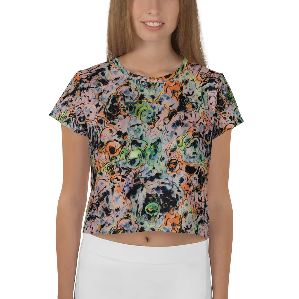 Peach Voltage on Crop Tee — Front
