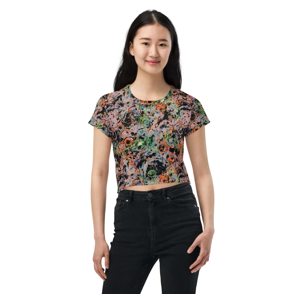 Peach Voltage on Crop Tee — Front