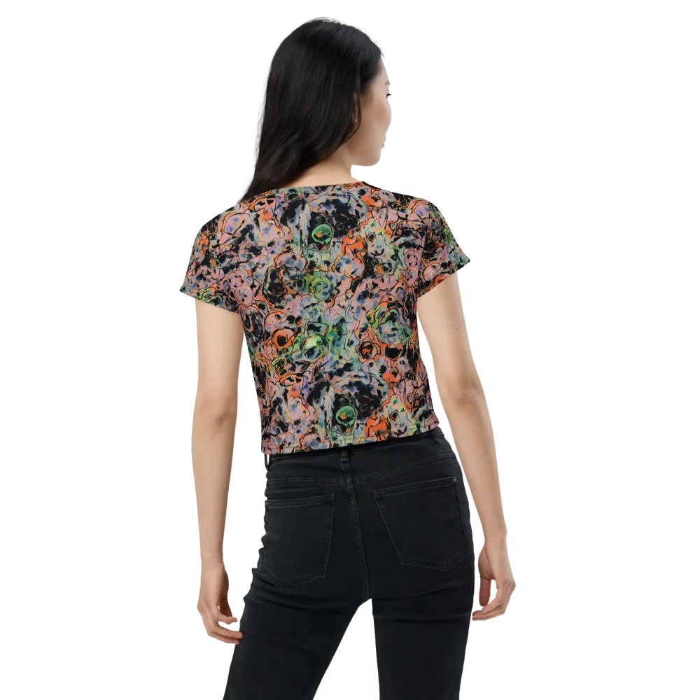 Peach Voltage on Crop Tee — Back