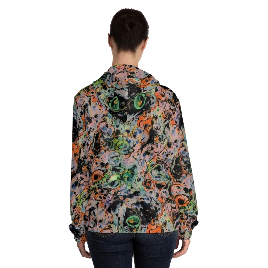 Peach Voltage on Women's Full-Zip Hoodie — Back On Person