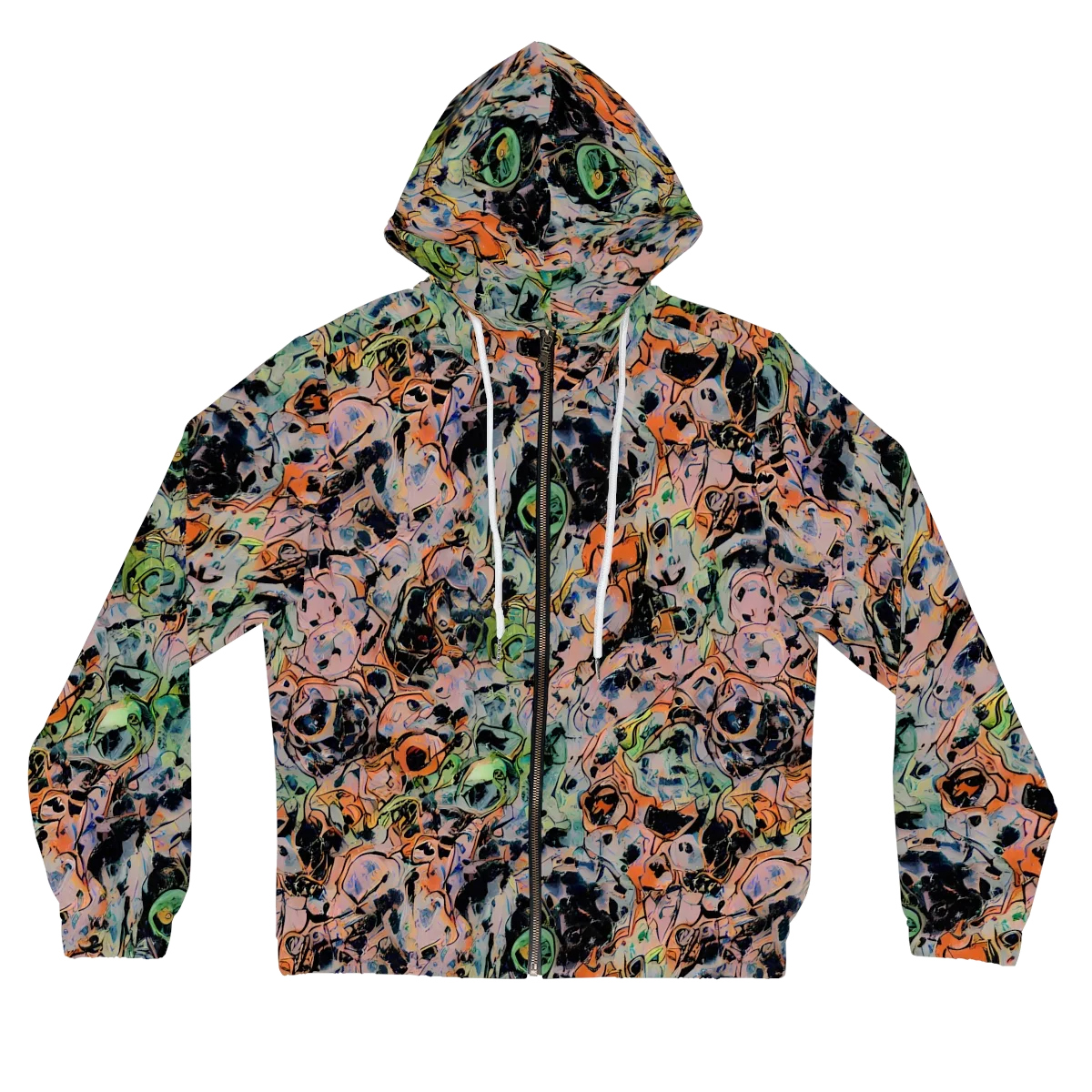 Peach Voltage on Women's Full-Zip Hoodie — Front