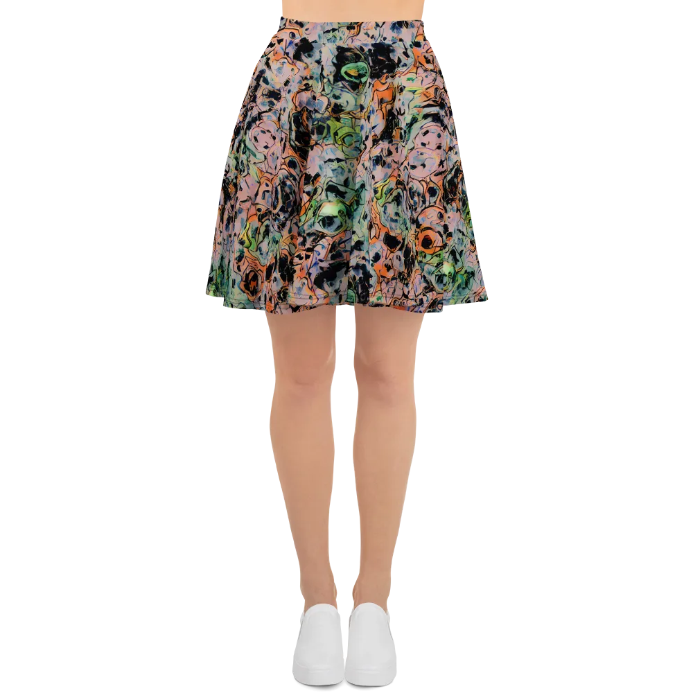 Peach Voltage on Skater Skirt — Front