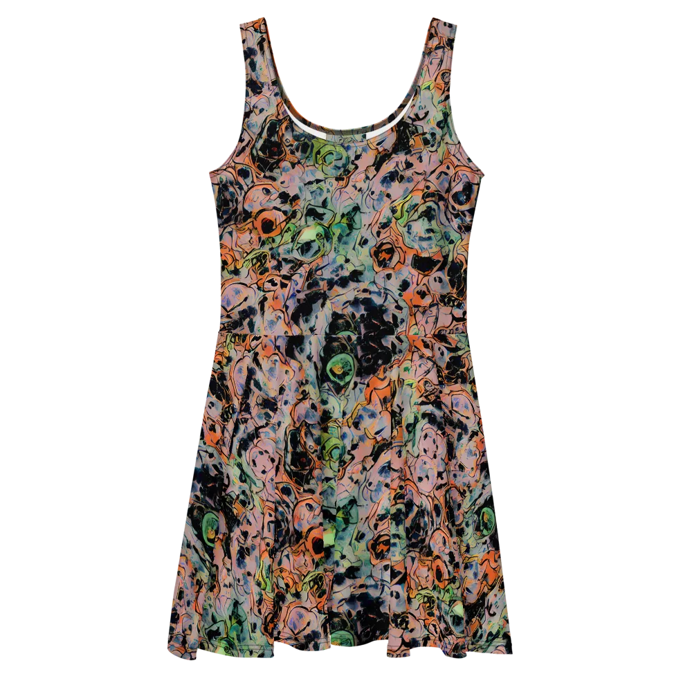 Peach Voltage on Skater Dress — Front