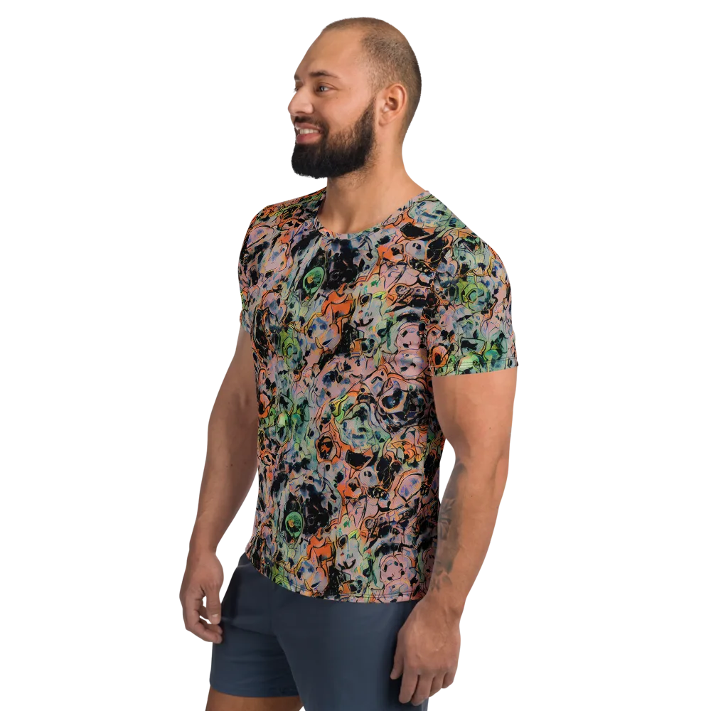 Peach Voltage on Men's Athletic T-Shirt — Left