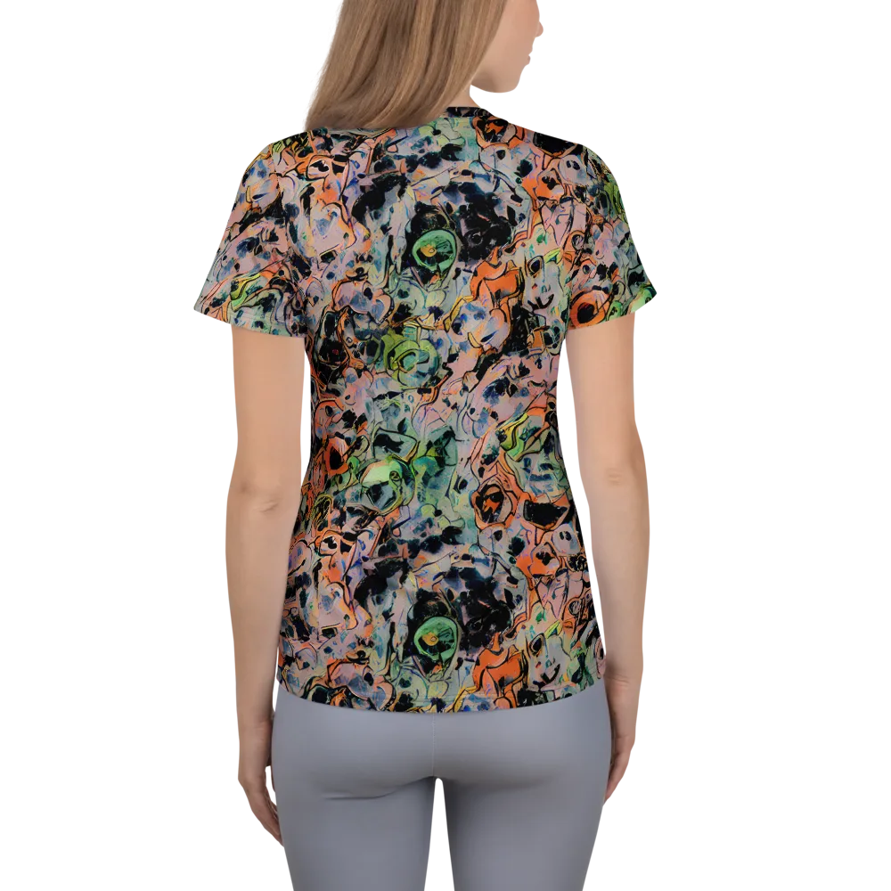 Peach Voltage on Women's Athletic T-Shirt — Back