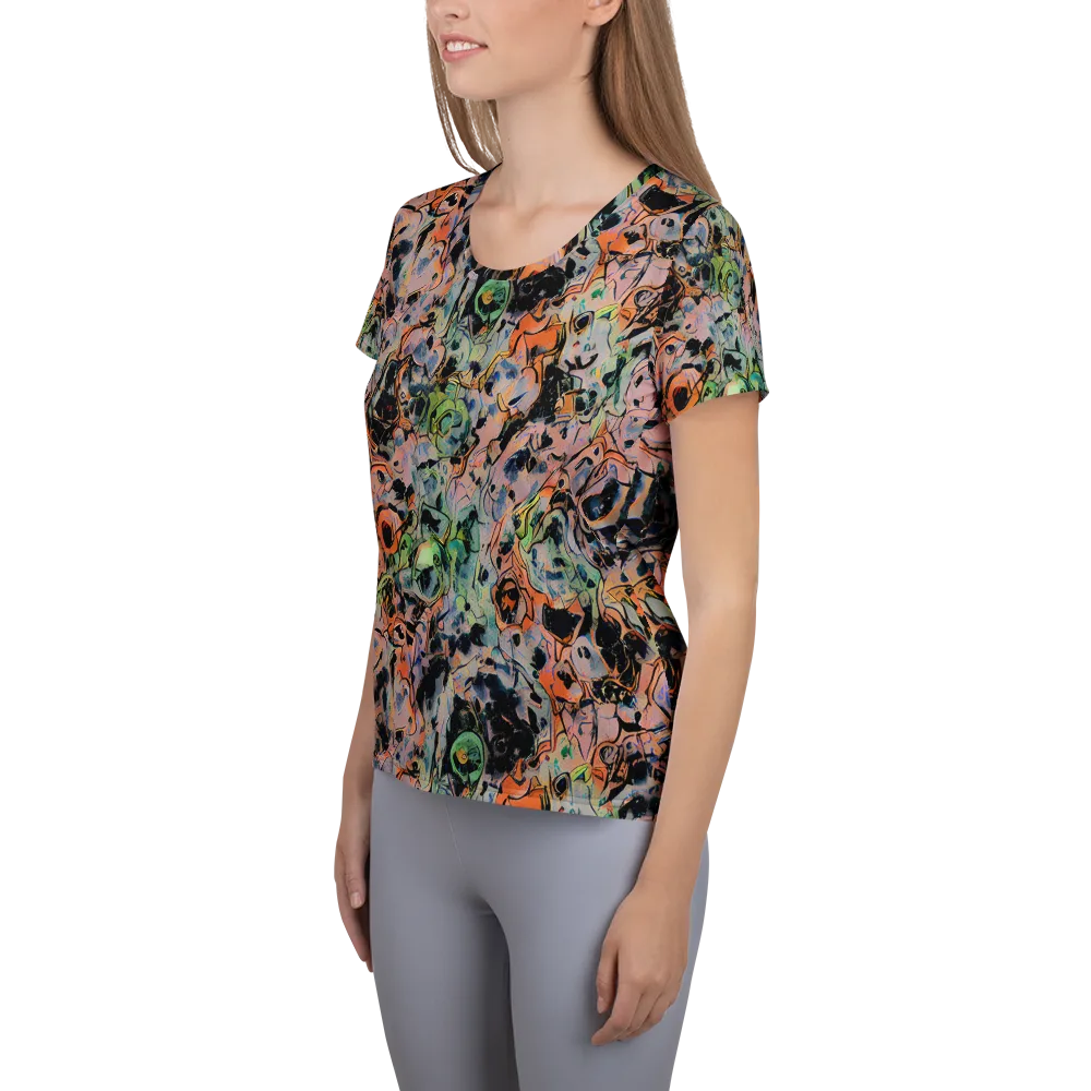Peach Voltage on Women's Athletic T-Shirt — Left